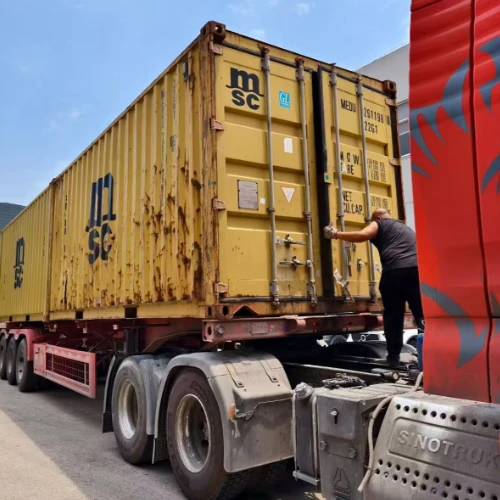 Secured shipping container loaded with HAIFEI welding equipment ready for transport to Tunisia. Secured shipping container loaded with HAIFEI welding equipment ready for transport to Tunisia.